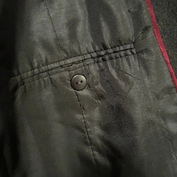 TALBOTS Vintage Charcoal Gray Classic Wool Blazer Gold Tone Buttons Size 8 - Picture 6 of 9